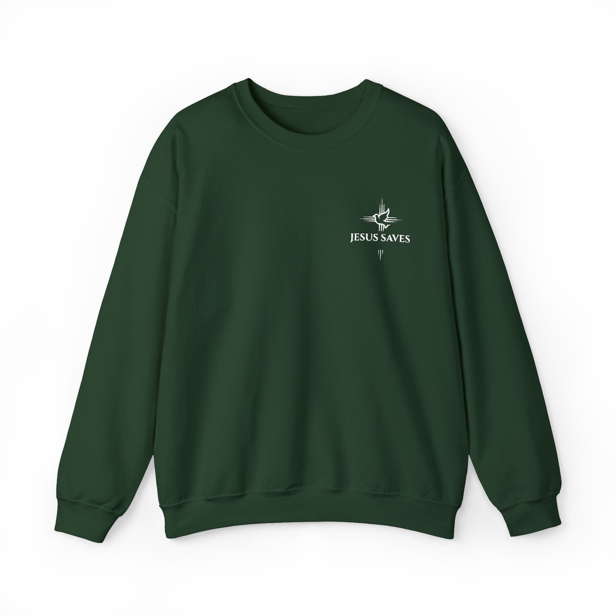 Jesus Saves Embroidered Crewneck Sweatshirt