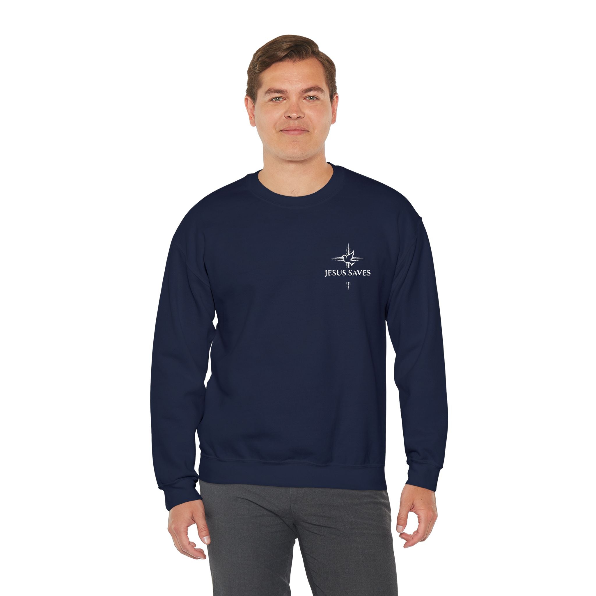 Jesus Saves Embroidered Crewneck Sweatshirt
