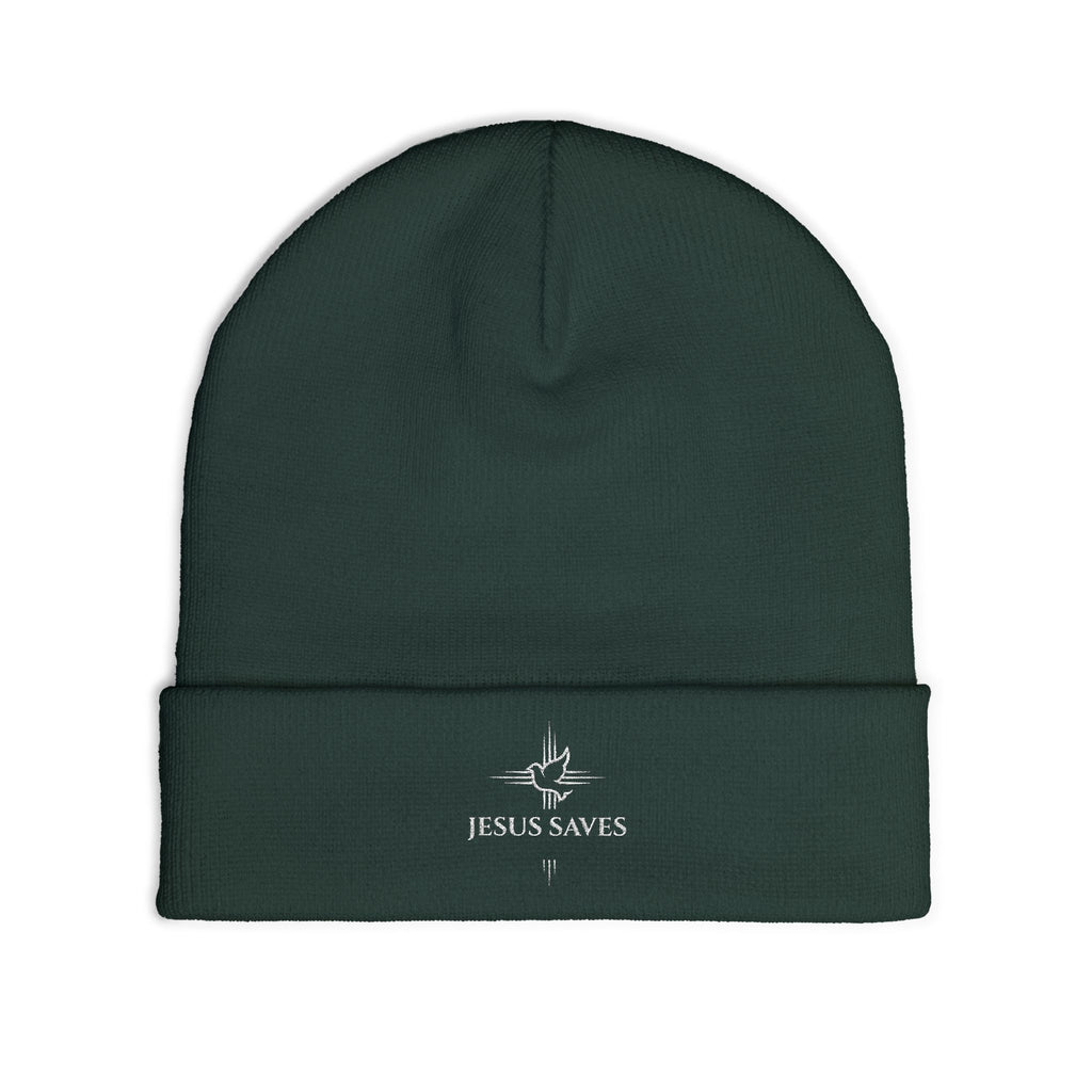 Embroidered JESUS Knit Beanie — Christian Faith Winter Hat