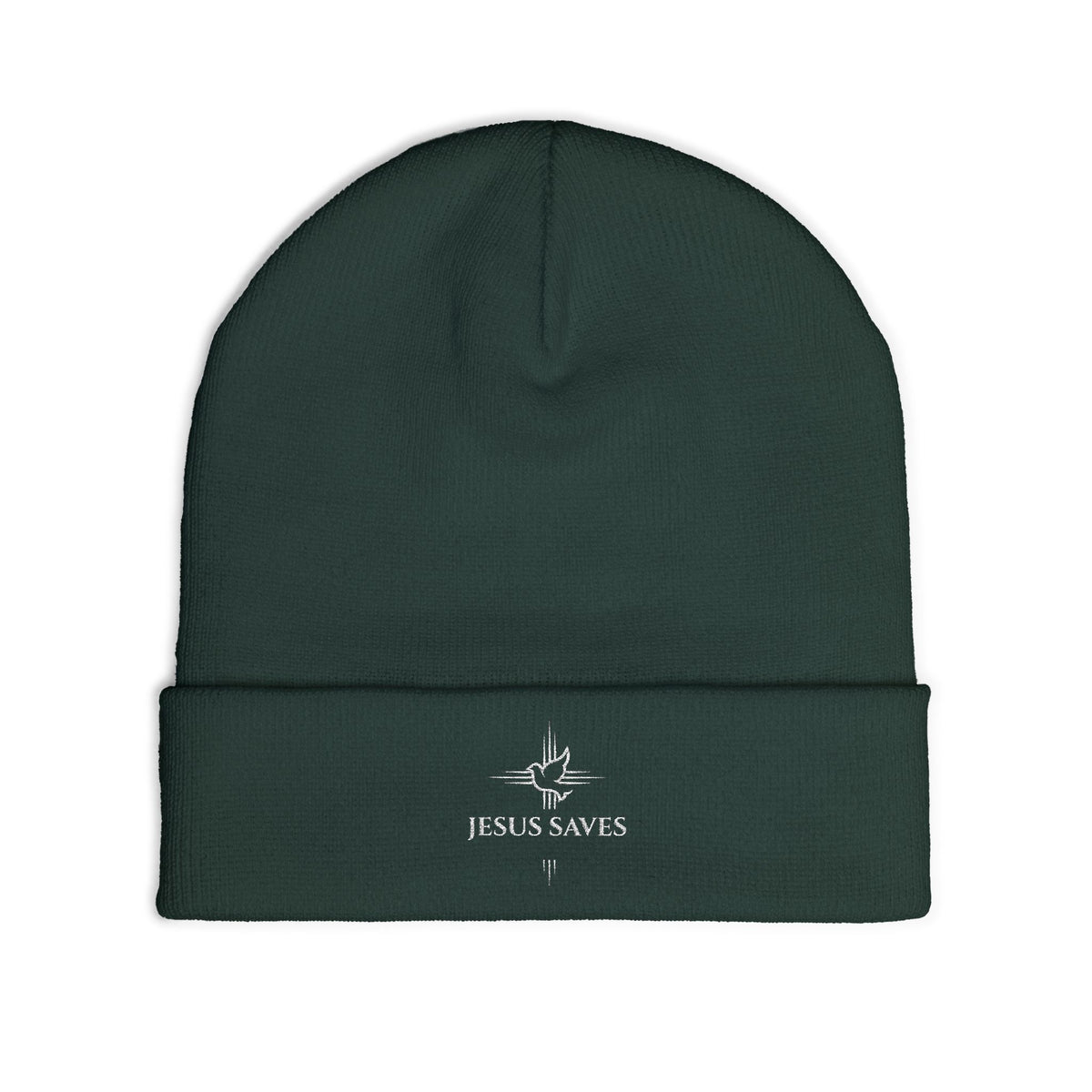 Embroidered JESUS Knit Beanie — Christian Faith Winter Hat