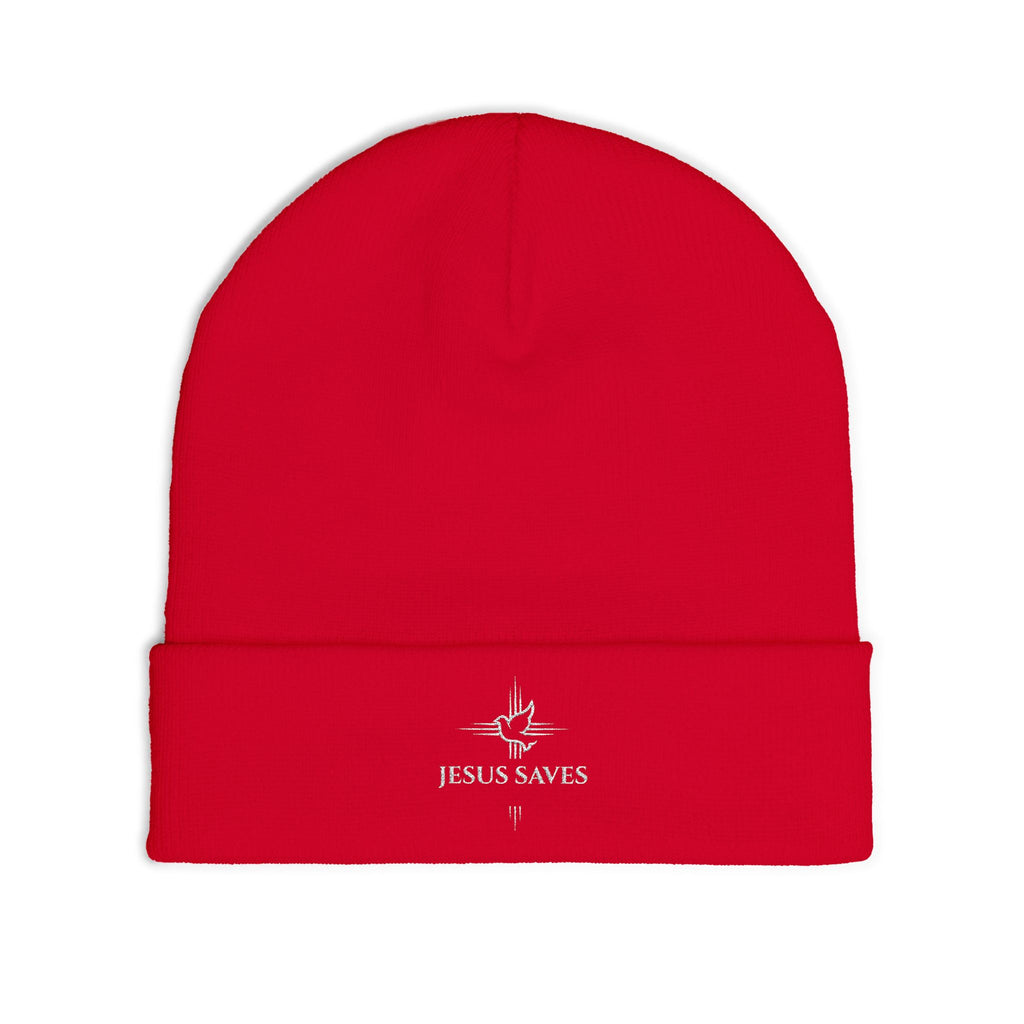 Embroidered JESUS Knit Beanie — Christian Faith Winter Hat