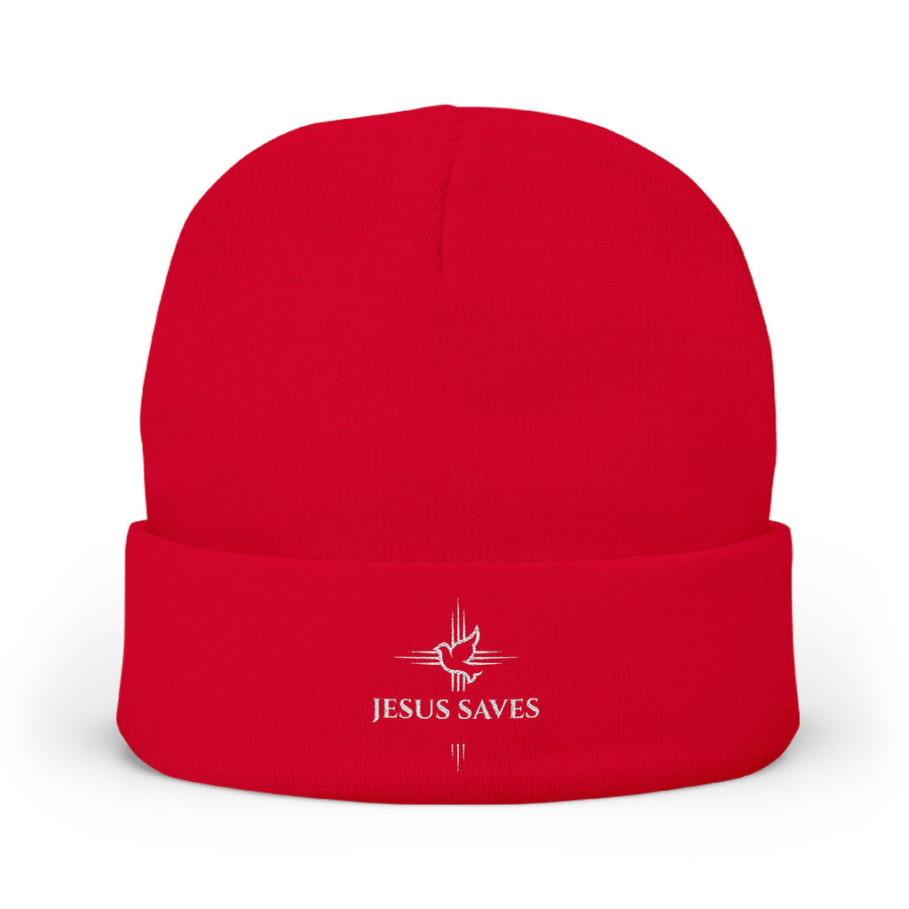 Embroidered JESUS Knit Beanie — Christian Faith Winter Hat
