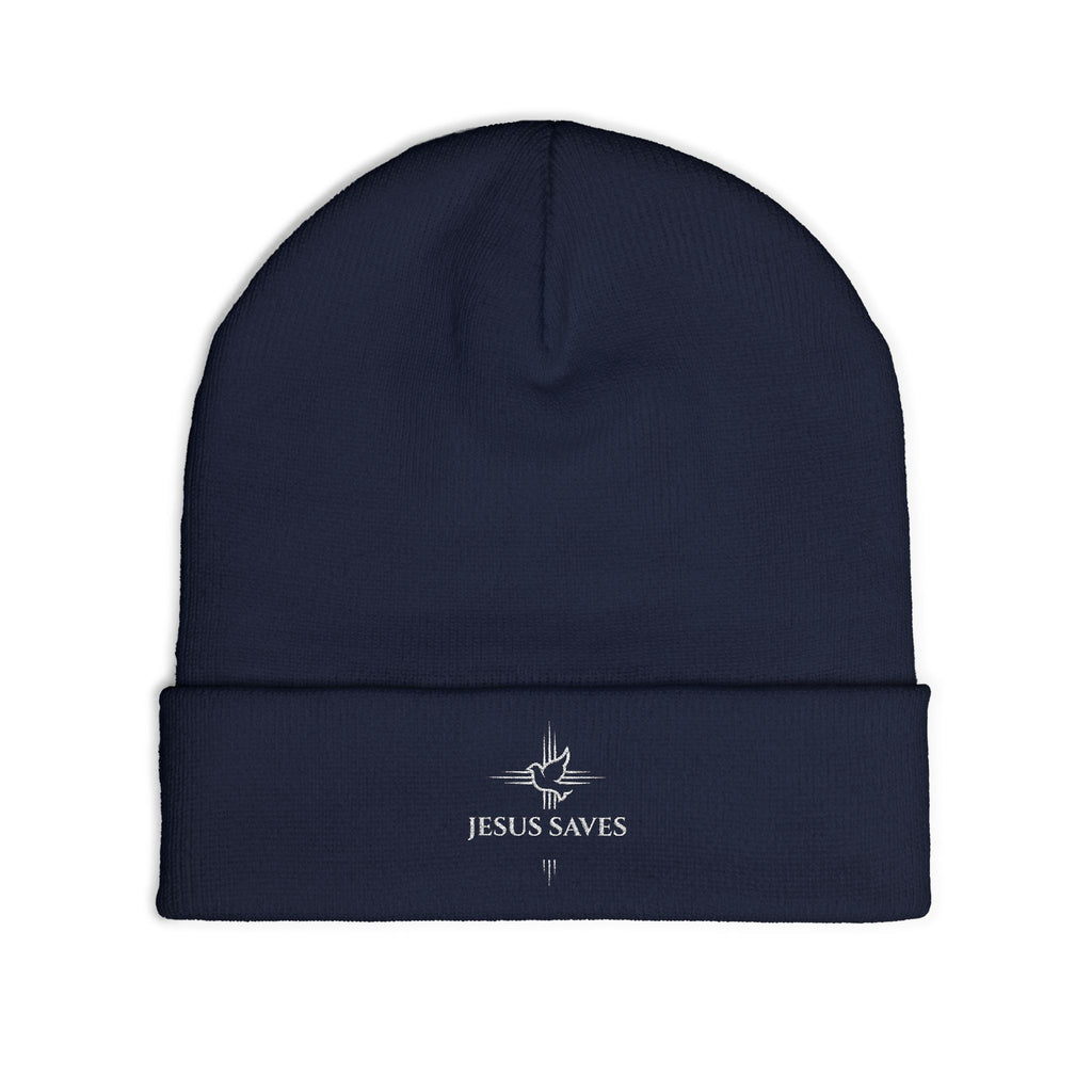 Embroidered JESUS Knit Beanie — Christian Faith Winter Hat