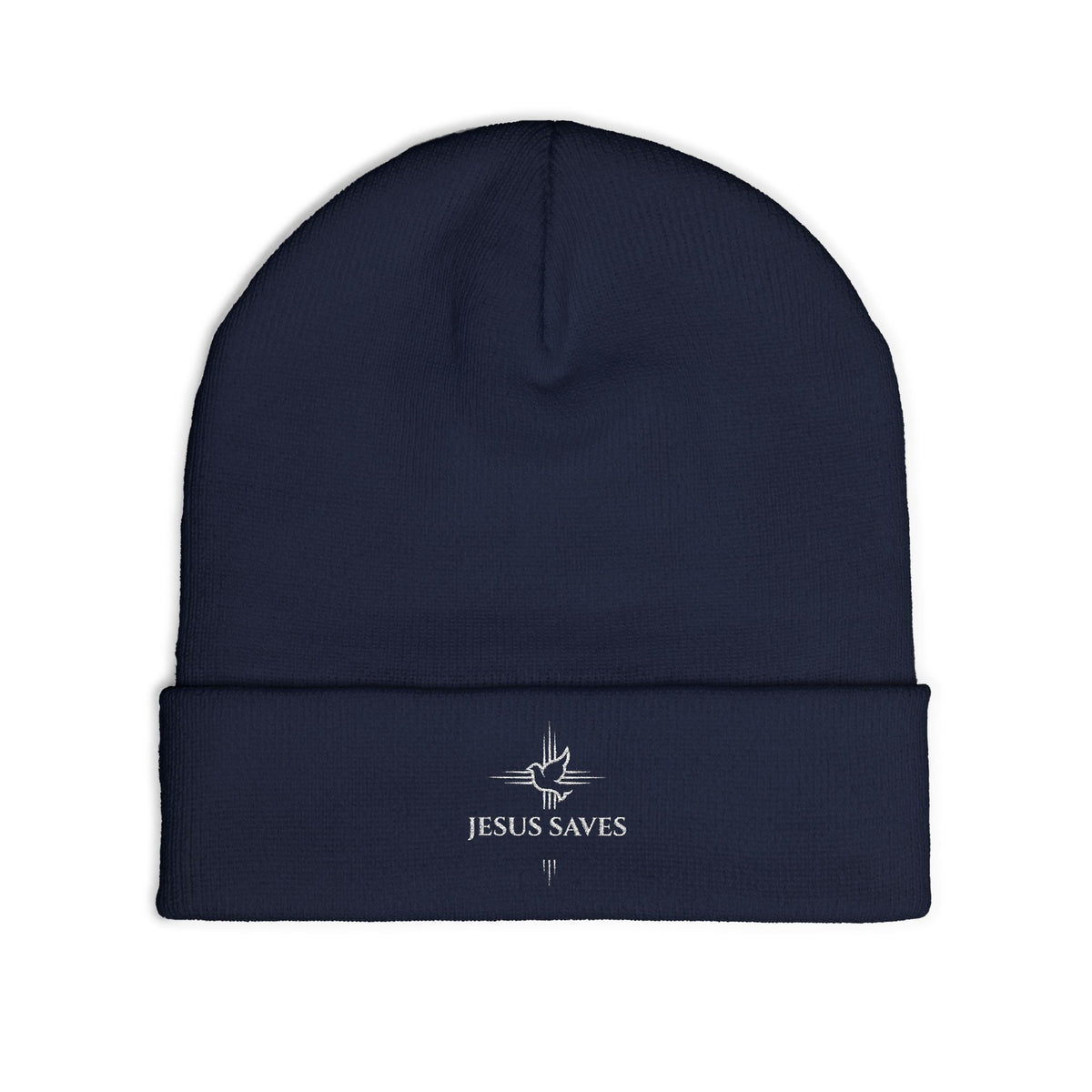 Embroidered JESUS Knit Beanie — Christian Faith Winter Hat