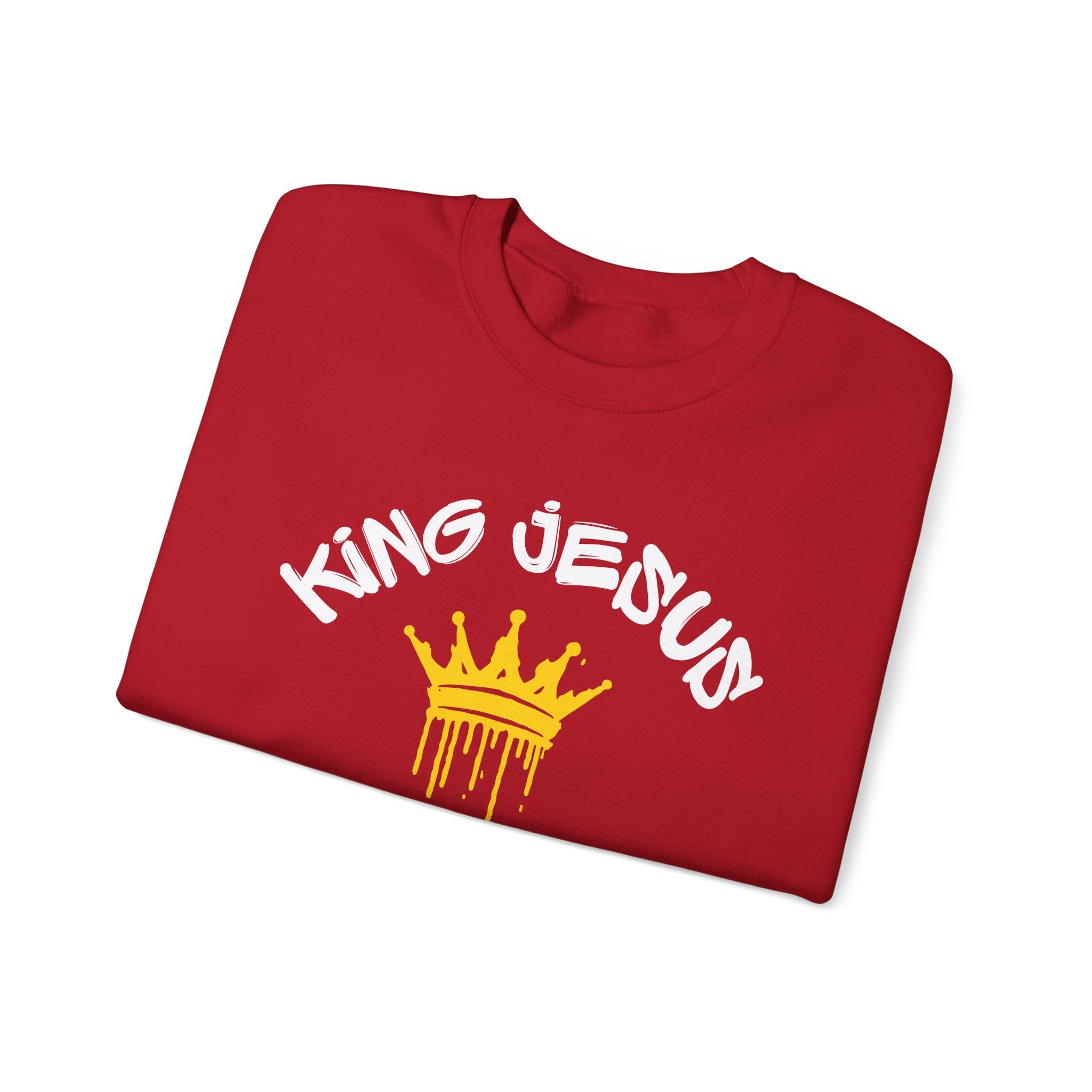 King Jesus Crewneck Sweatshirt — "King Jesus Is More Than A Brand" Religious Pullover