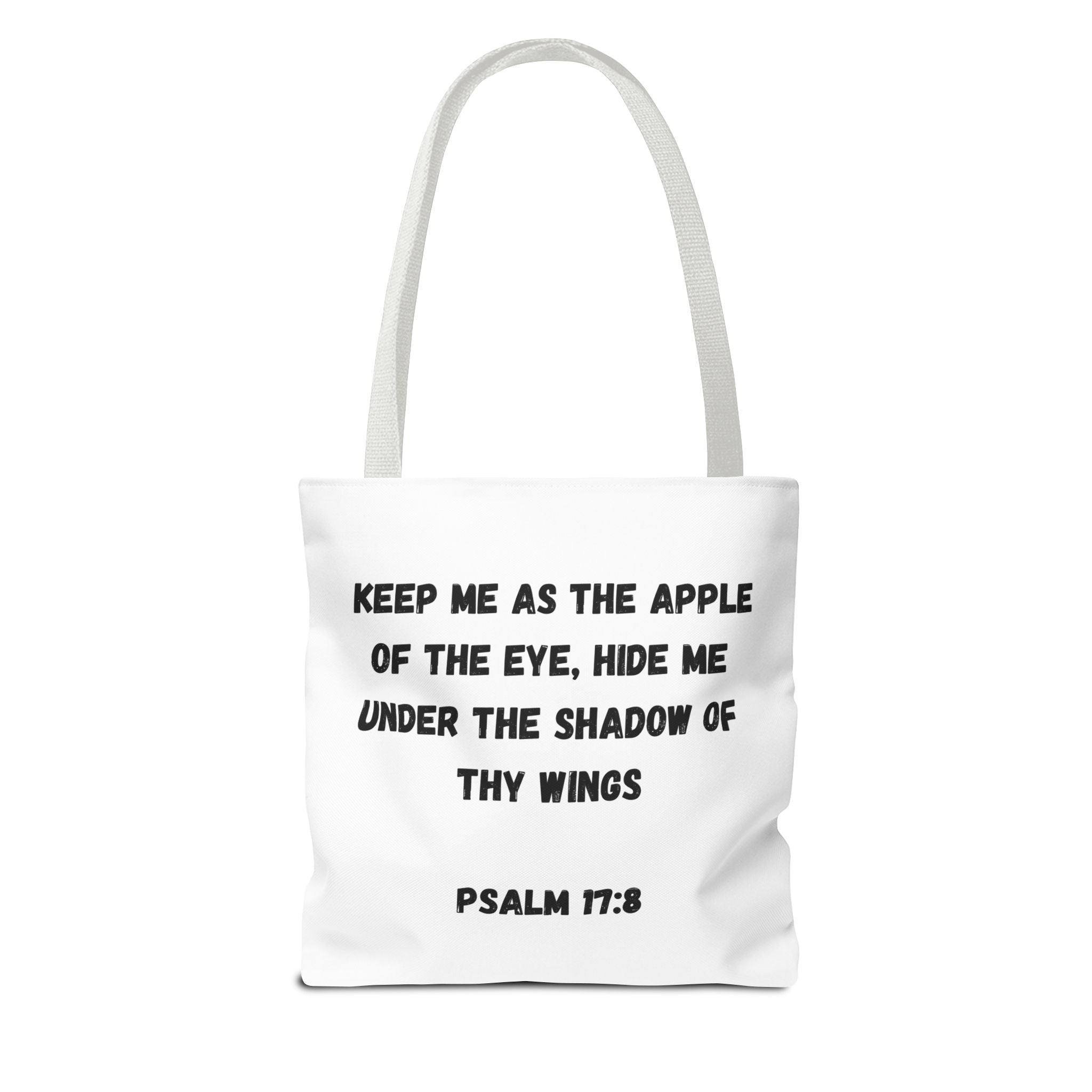 Christian Tote Bag — "God's Favorite: I'm the Apple of His Eye" Psalm 17:8