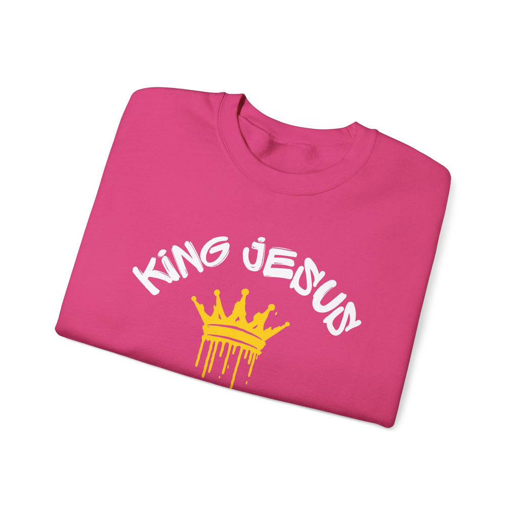 King Jesus Crewneck Sweatshirt — "King Jesus Is More Than A Brand" Religious Pullover