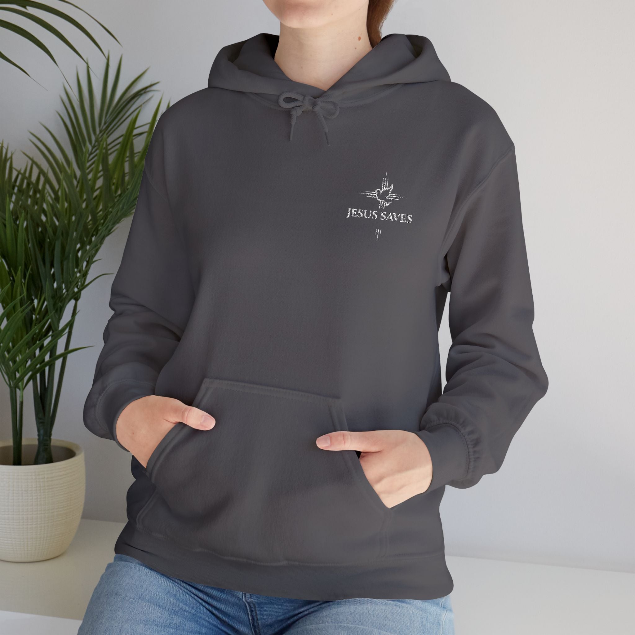 Jesus Saves Embroidered Hoodie —  Christian Sweatshirt