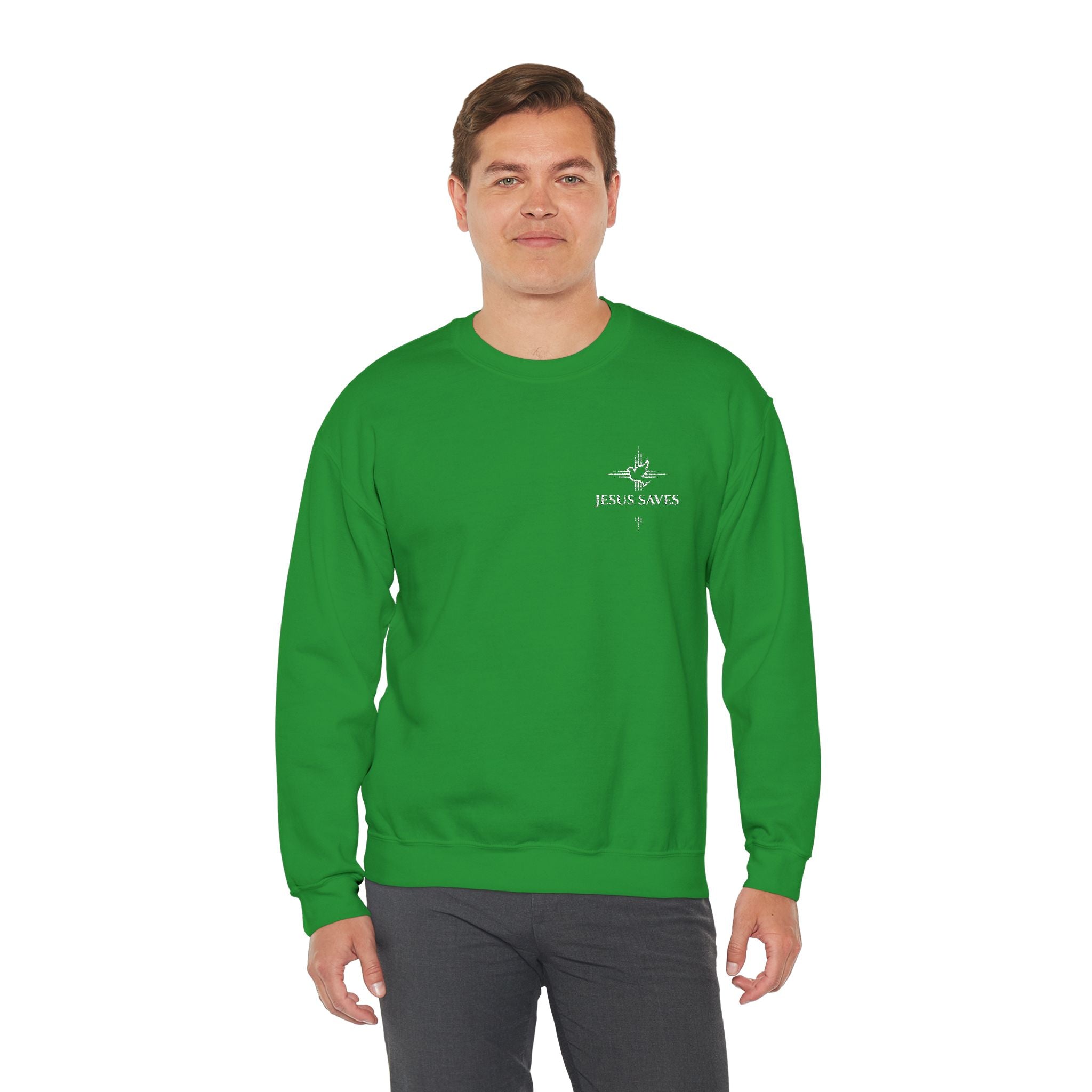 Jesus Saves Embroidered Crewneck Sweatshirt