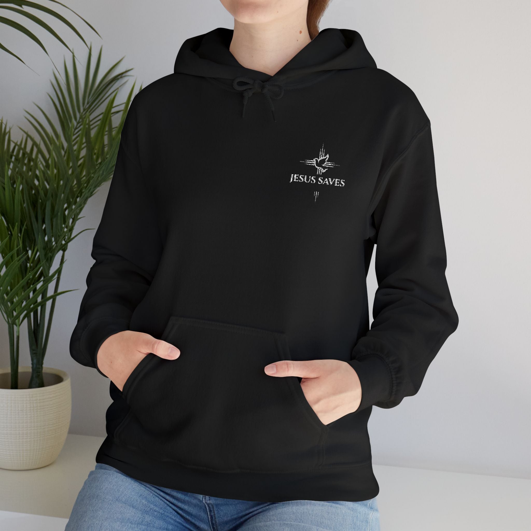Jesus Saves Embroidered Hoodie —  Christian Sweatshirt