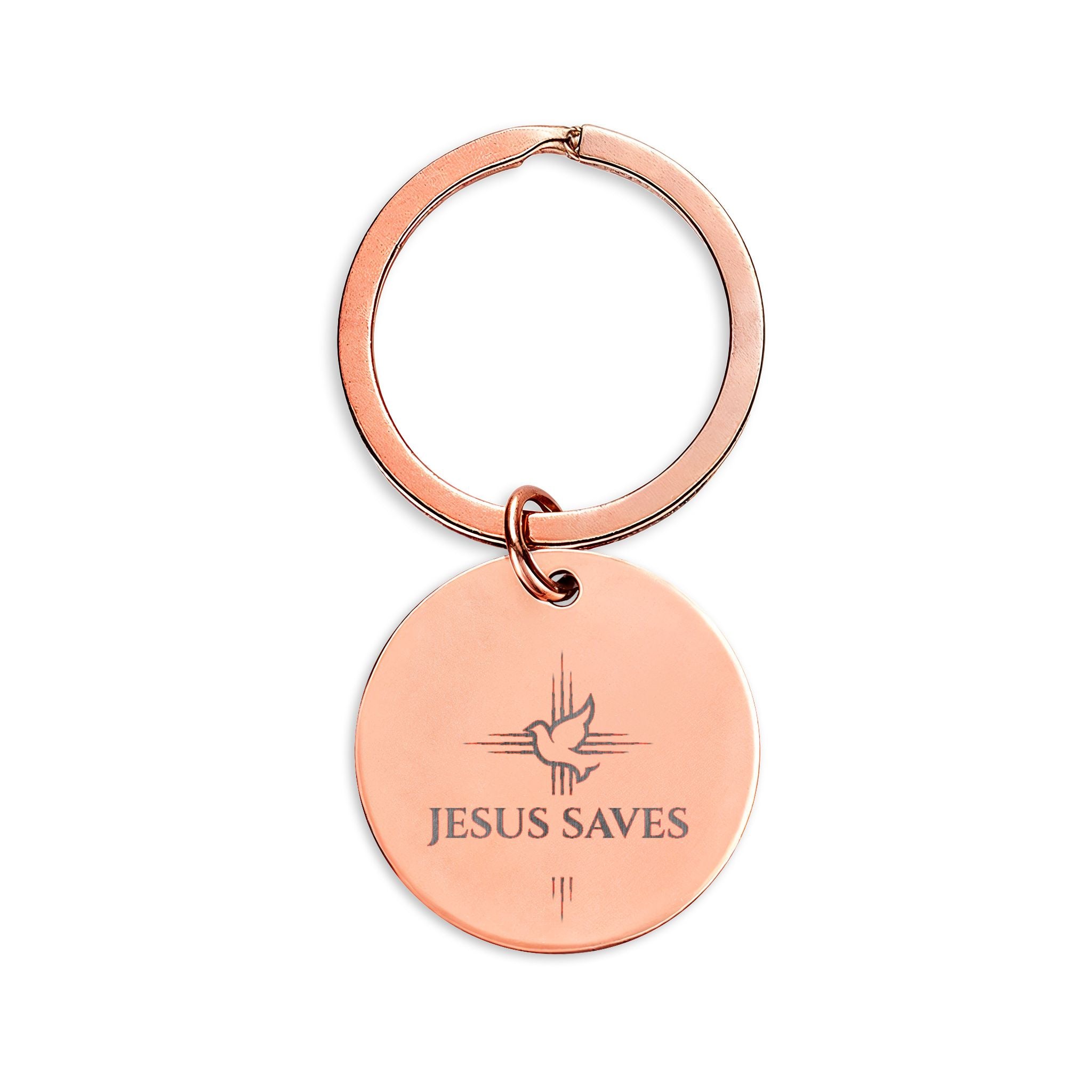 Jesus Saves Stainless Steel Engraved Keychain