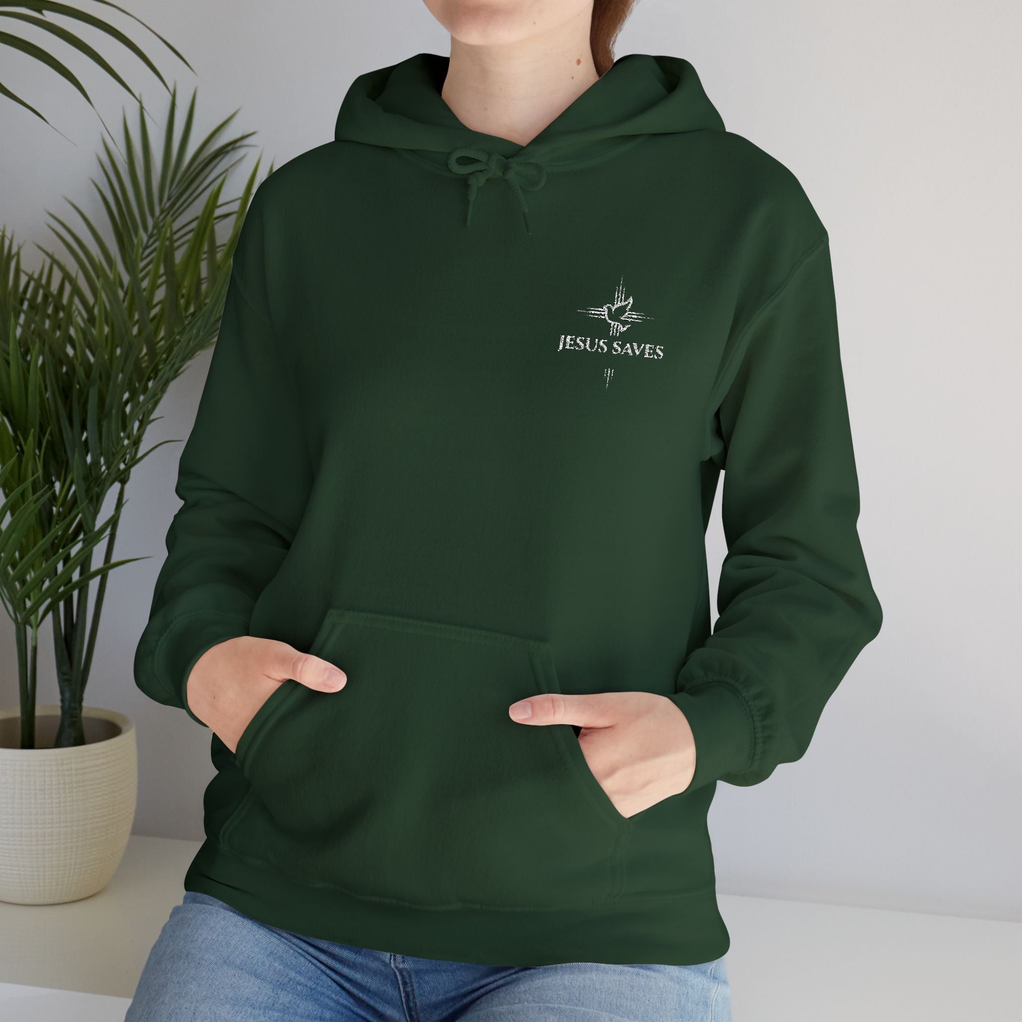 Jesus Saves Embroidered Hoodie —  Christian Sweatshirt