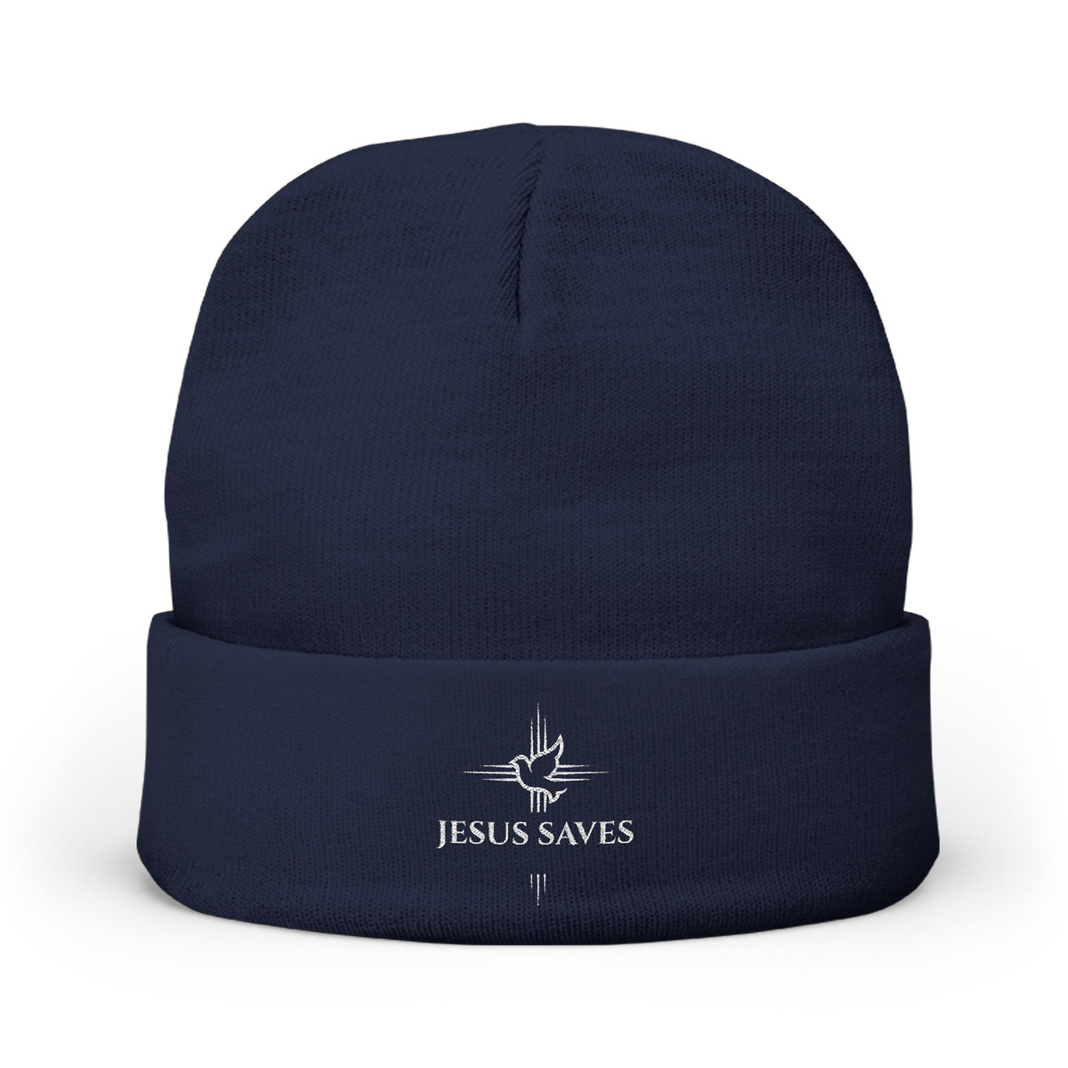 Embroidered JESUS Knit Beanie — Christian Faith Winter Hat