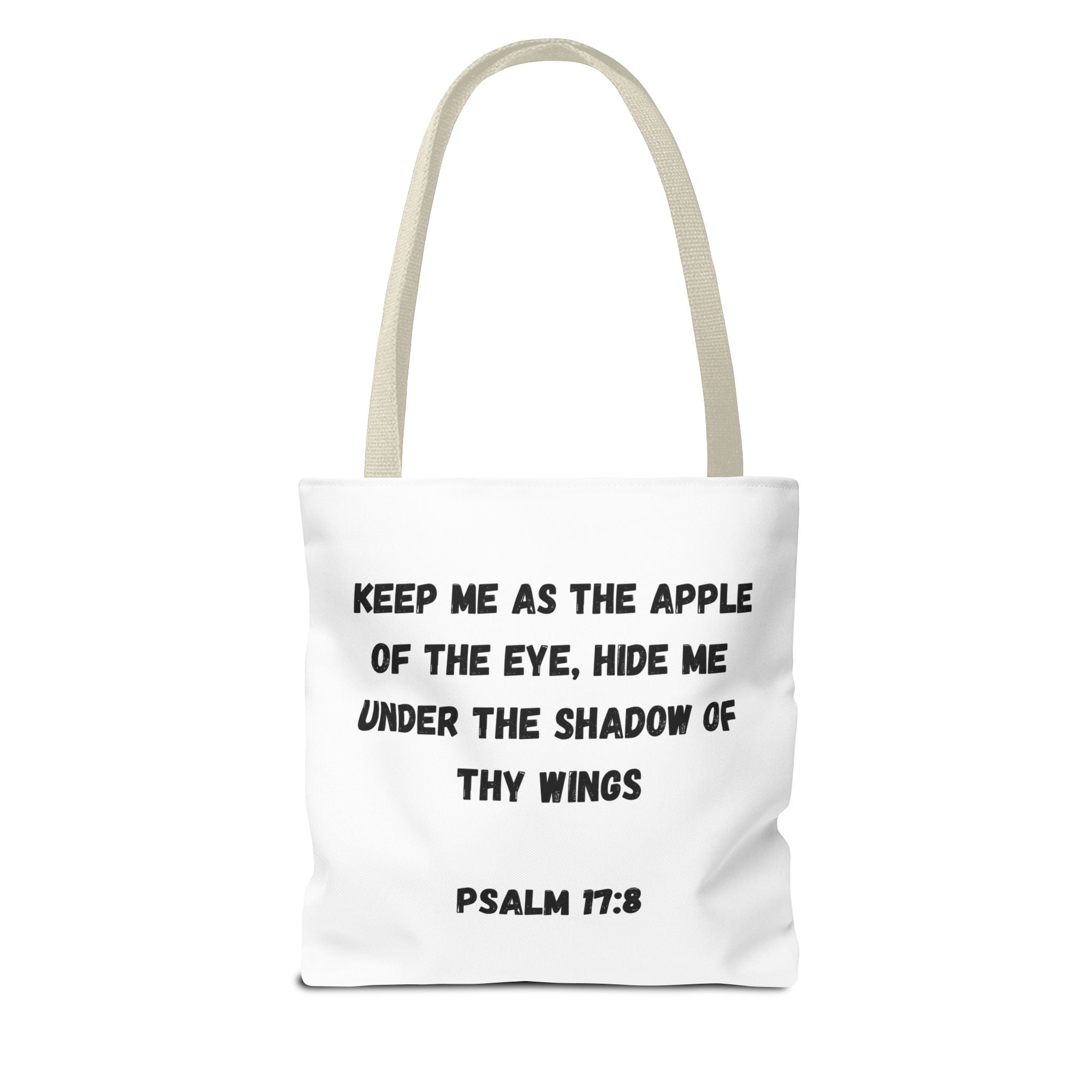 Christian Tote Bag — "God's Favorite: I'm the Apple of His Eye" Psalm 17:8
