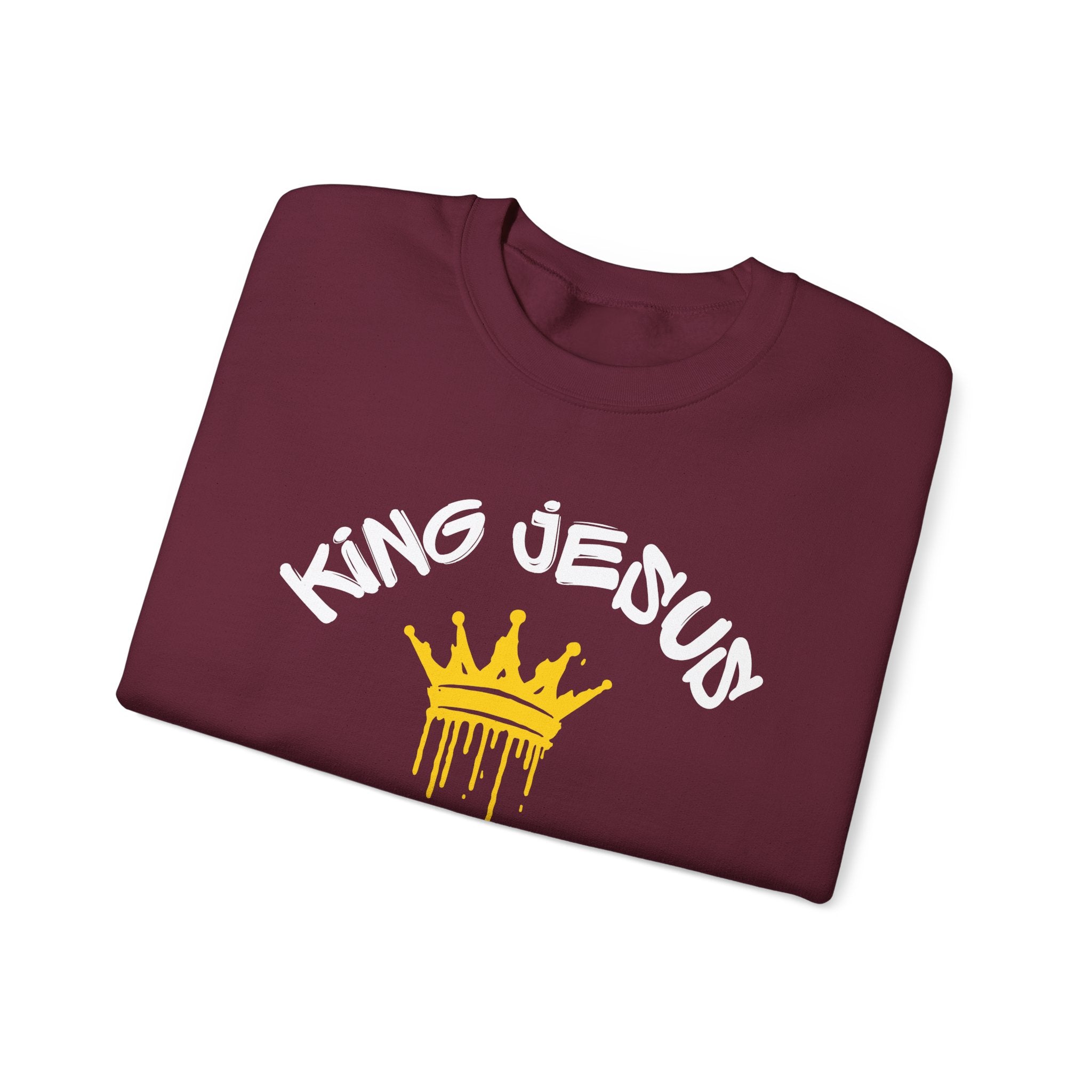 King Jesus Crewneck Sweatshirt — "King Jesus Is More Than A Brand" Religious Pullover
