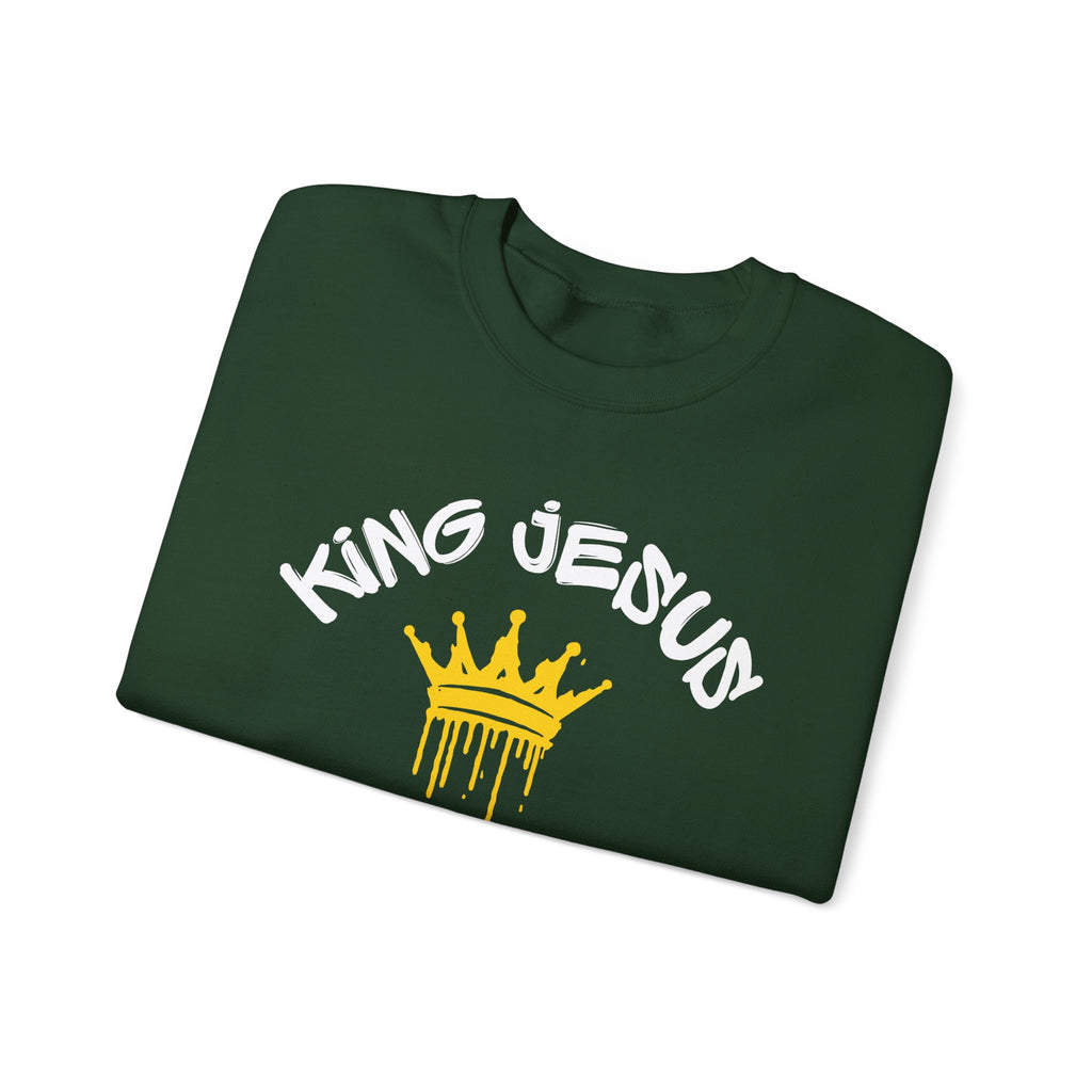 King Jesus Crewneck Sweatshirt — "King Jesus Is More Than A Brand" Religious Pullover