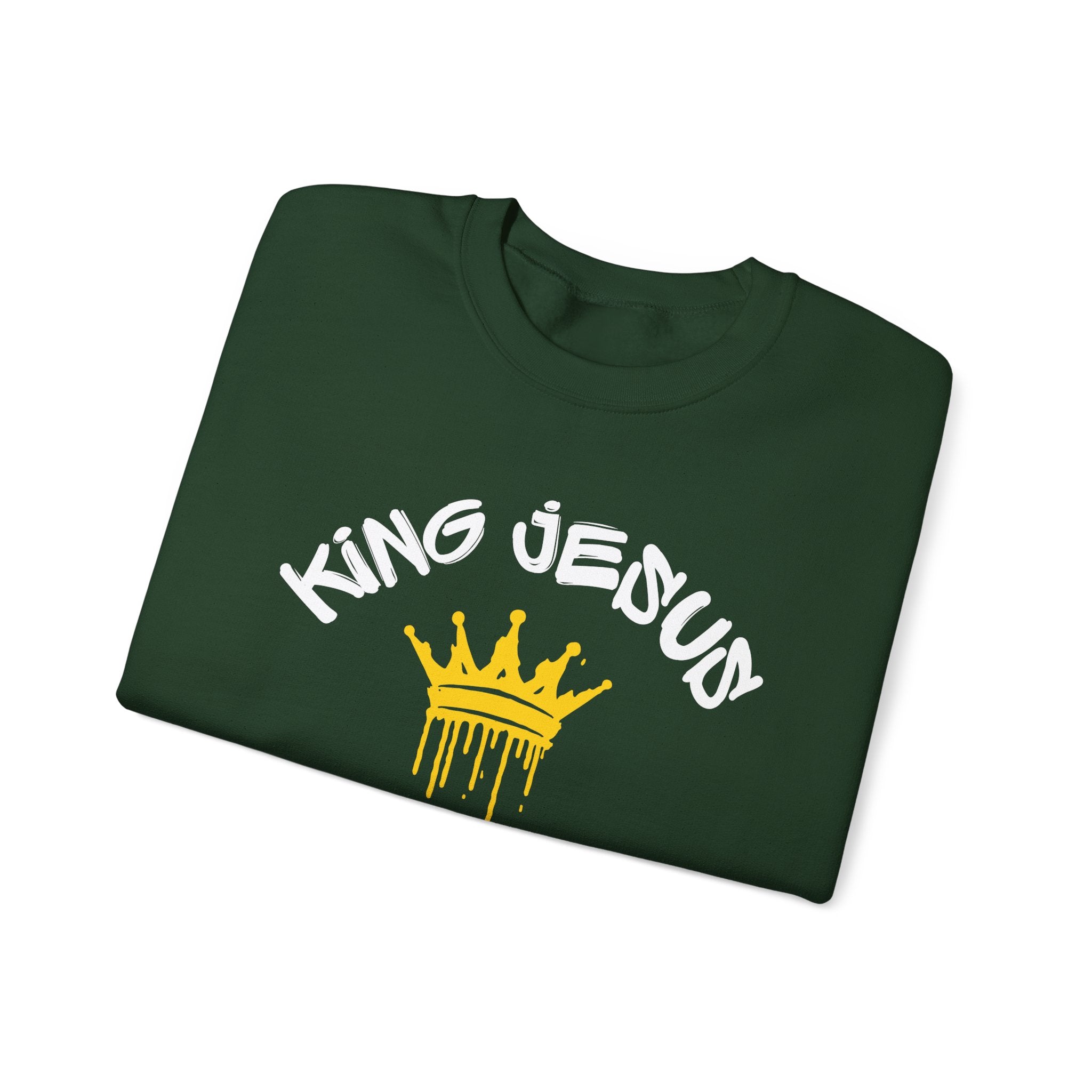 King Jesus Crewneck Sweatshirt — "King Jesus Is More Than A Brand" Religious Pullover