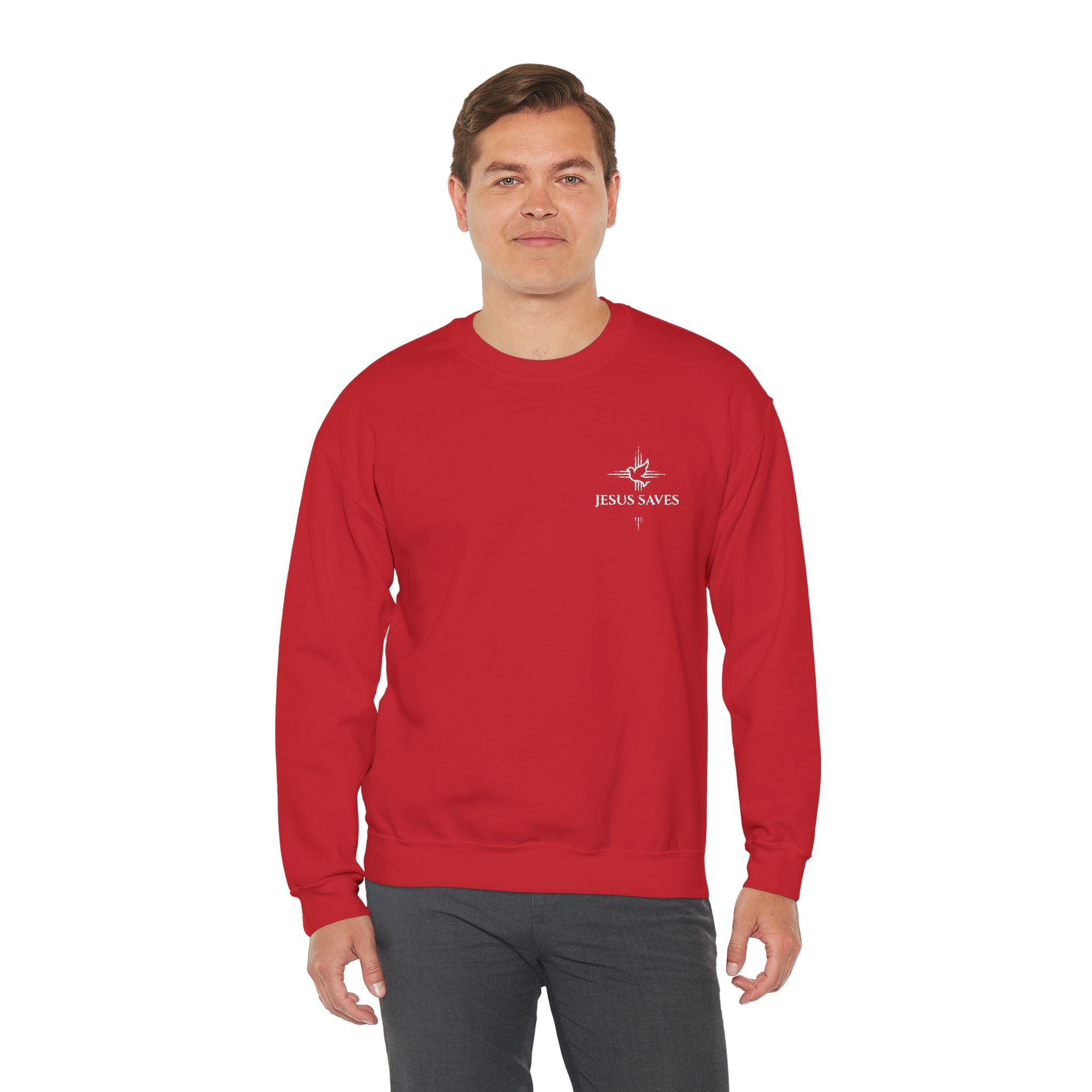 Jesus Saves Embroidered Crewneck Sweatshirt