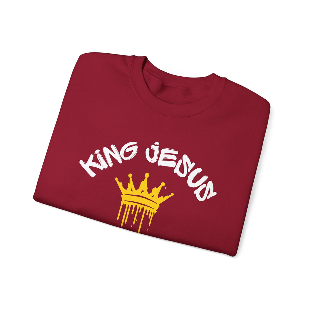 King Jesus Crewneck Sweatshirt — "King Jesus Is More Than A Brand" Religious Pullover