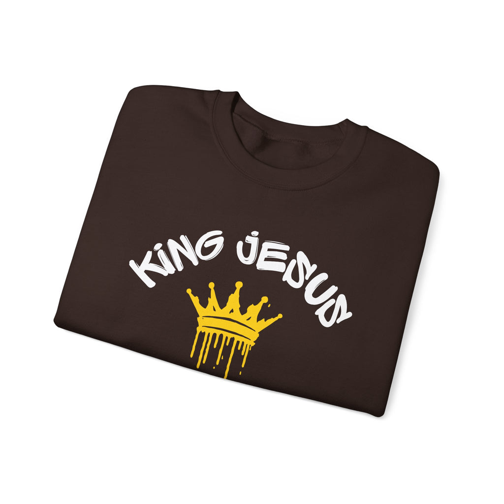 King Jesus Crewneck Sweatshirt — "King Jesus Is More Than A Brand" Religious Pullover
