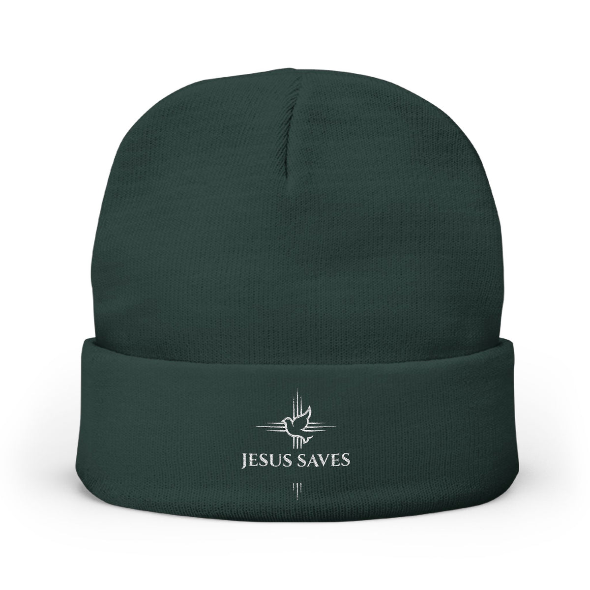 Embroidered JESUS Knit Beanie — Christian Faith Winter Hat
